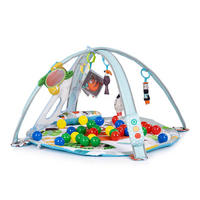 SPIELBOGEN Jungle hellblau Musik, Licht, Bälle, hängende Figuren, Krabbeldecke, ab Geburt - Blau, Textil (83/50/83cm) - Chipolino