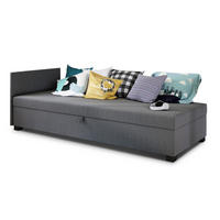 SCHLAFSOFA Misti II - Schwarz/Grau, Holz/Kunststoff (197/66/80cm)
