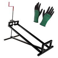 RASENTRAKTORHEBER schwarz inkl. Handschuhe - Schwarz, Metall (50/100/120cm) - Juskys