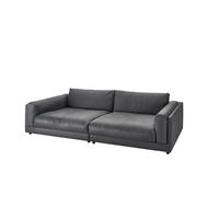 BIG SOFA RAINA Anthrazit Leder - Anthrazit/Schwarz, Leder/Kunststoff (254/85/150cm) - KAWOLA