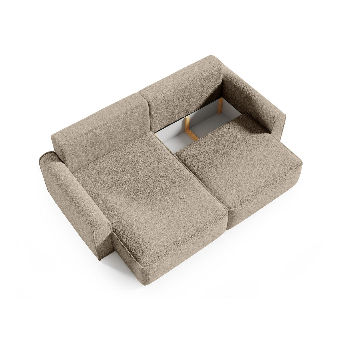 ECKSOFA Universelle Seite Plauen Mini, Beige - Beige, Textil (240/158cm) - Meblito