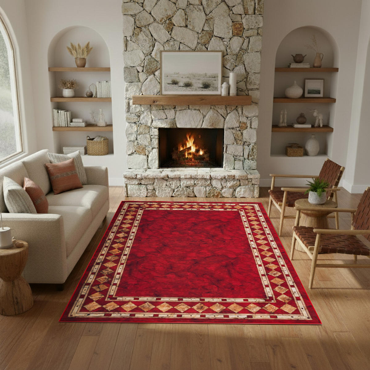 TEPPICH NORA Rot 140/200 cm - Rot, Textil (140/200cm) - Tapiso