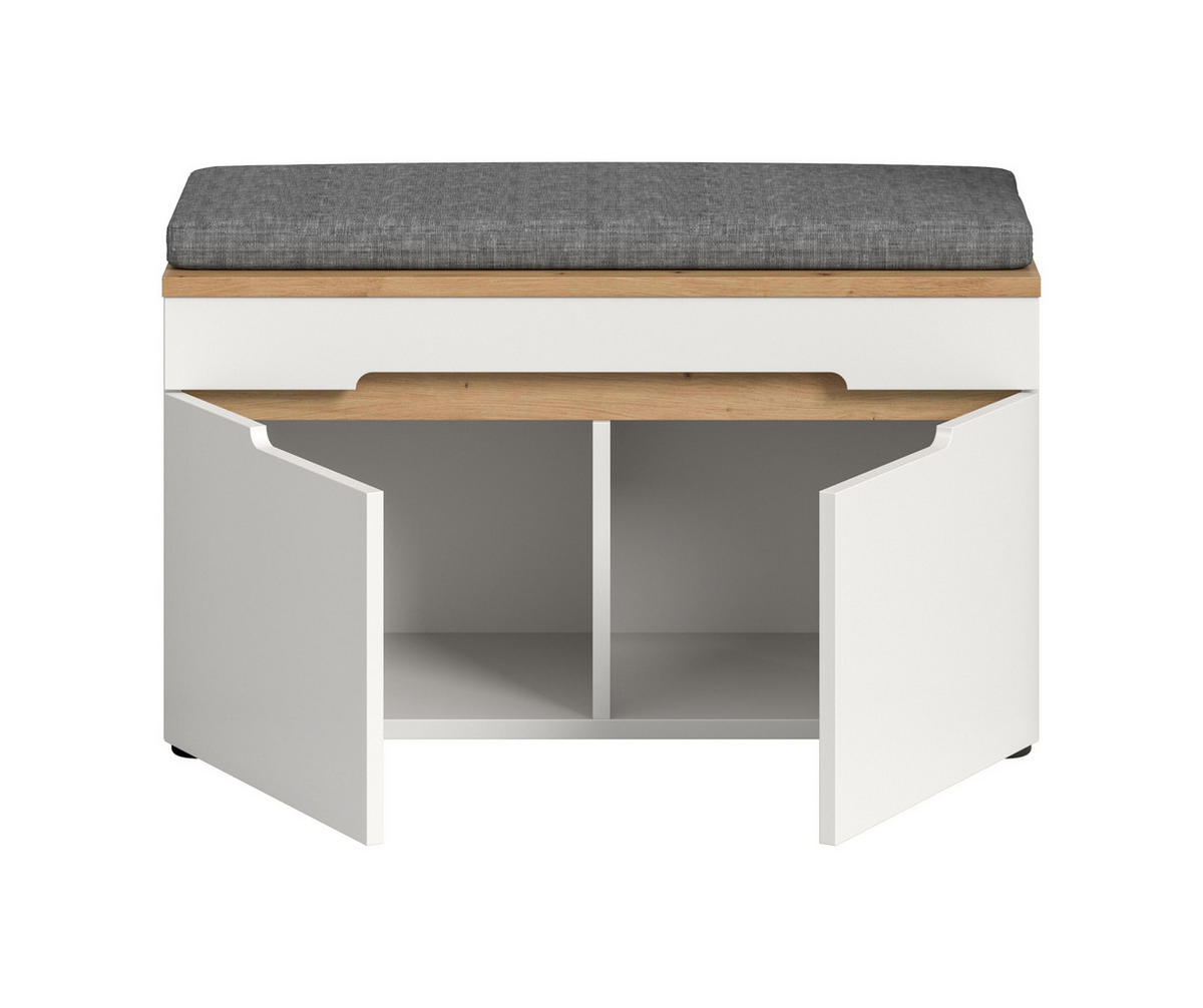 SITZBANK Nova inkl. Sitzkissen (B/H/T: 60x45x37 cm) in Weiß - Weiß, Holzwerkstoff (80/45/37cm) - Homes & Jones