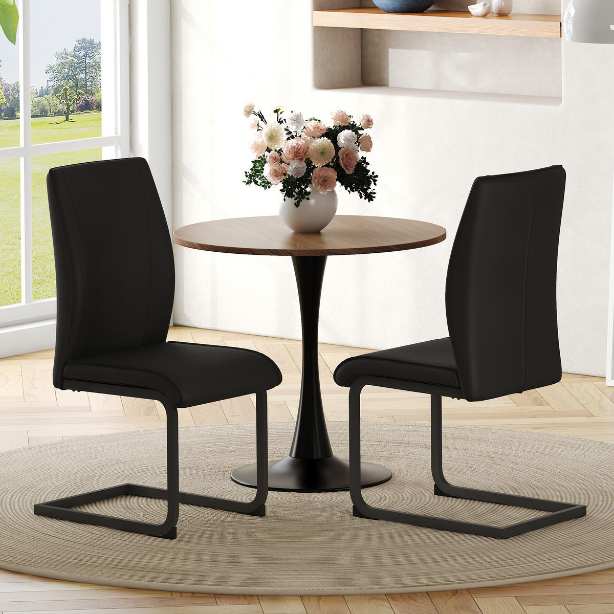 SCHWINGSTUHL DE-36741 2er-Set mit Technologie-Stoff und Metallbeinen Schwarz - Schwarz, Metall (44.5/99/43cm) - ComfortXL