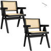 ARMLEHNSTUHL 2er Set Lissy,59 x 56,5 x 82,5 cm, Belastbarkeit 120 kg,schwarz - Schwarz, Holz (59.5/82.5/56.5cm) - tectake