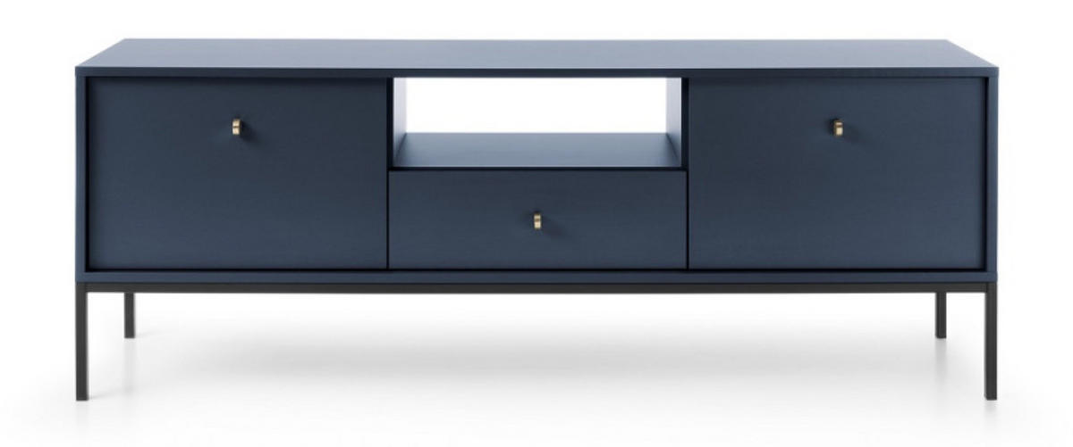 TV-LOWBOARD Granat Monako Ständer Schwarz - Blau, Holzwerkstoff (153.4/56.2/39cm) - Sepro Meble