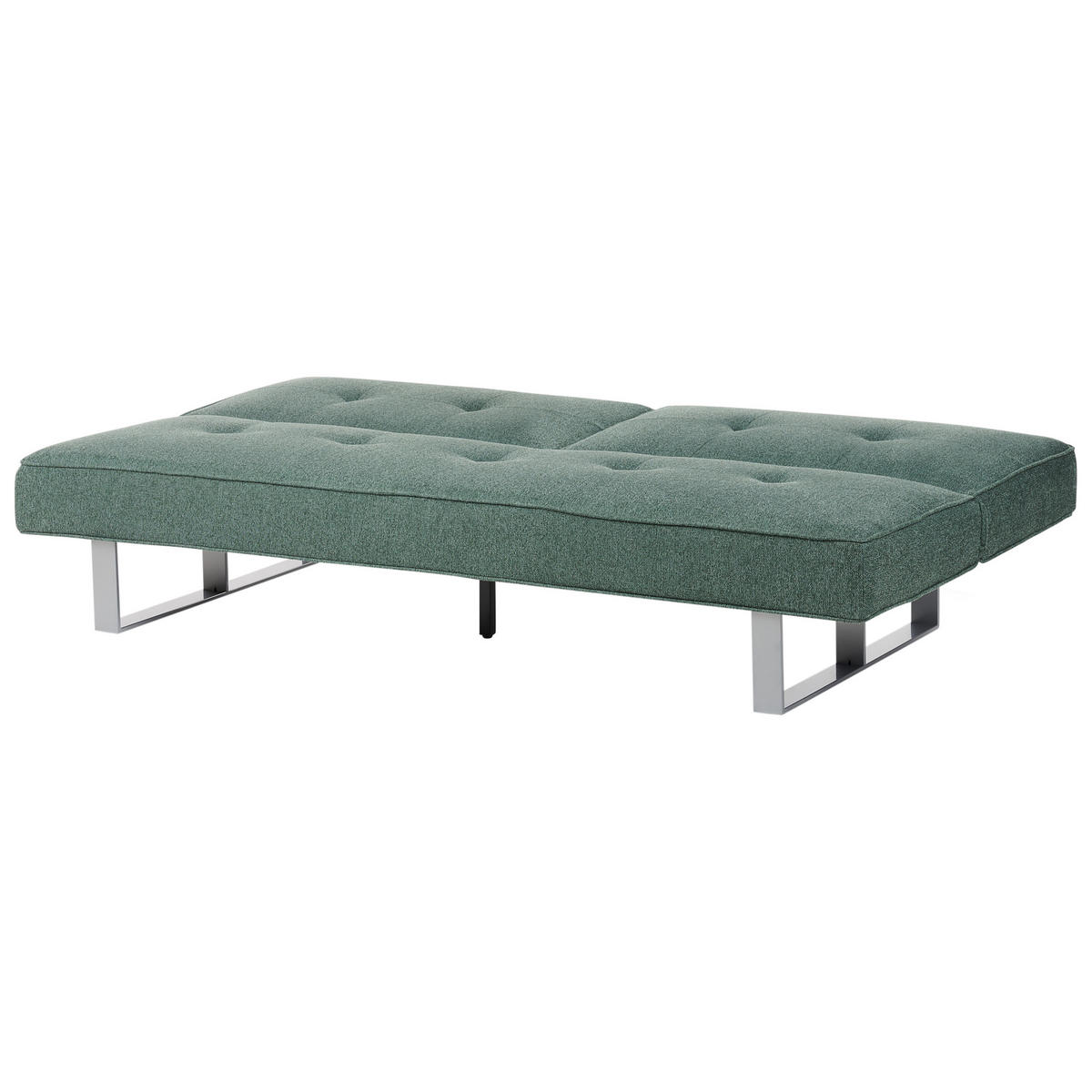 3-SITZER-SCHLAFSOFA grün Dublin - Silberfarben/Grün, Textil (190/38/88cm) - Beliani