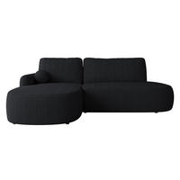 ECKSOFA Loridu O Cord, Seite: Links - Schwarz, Holz/Kunststoff (274/174cm) - MIRJAN24