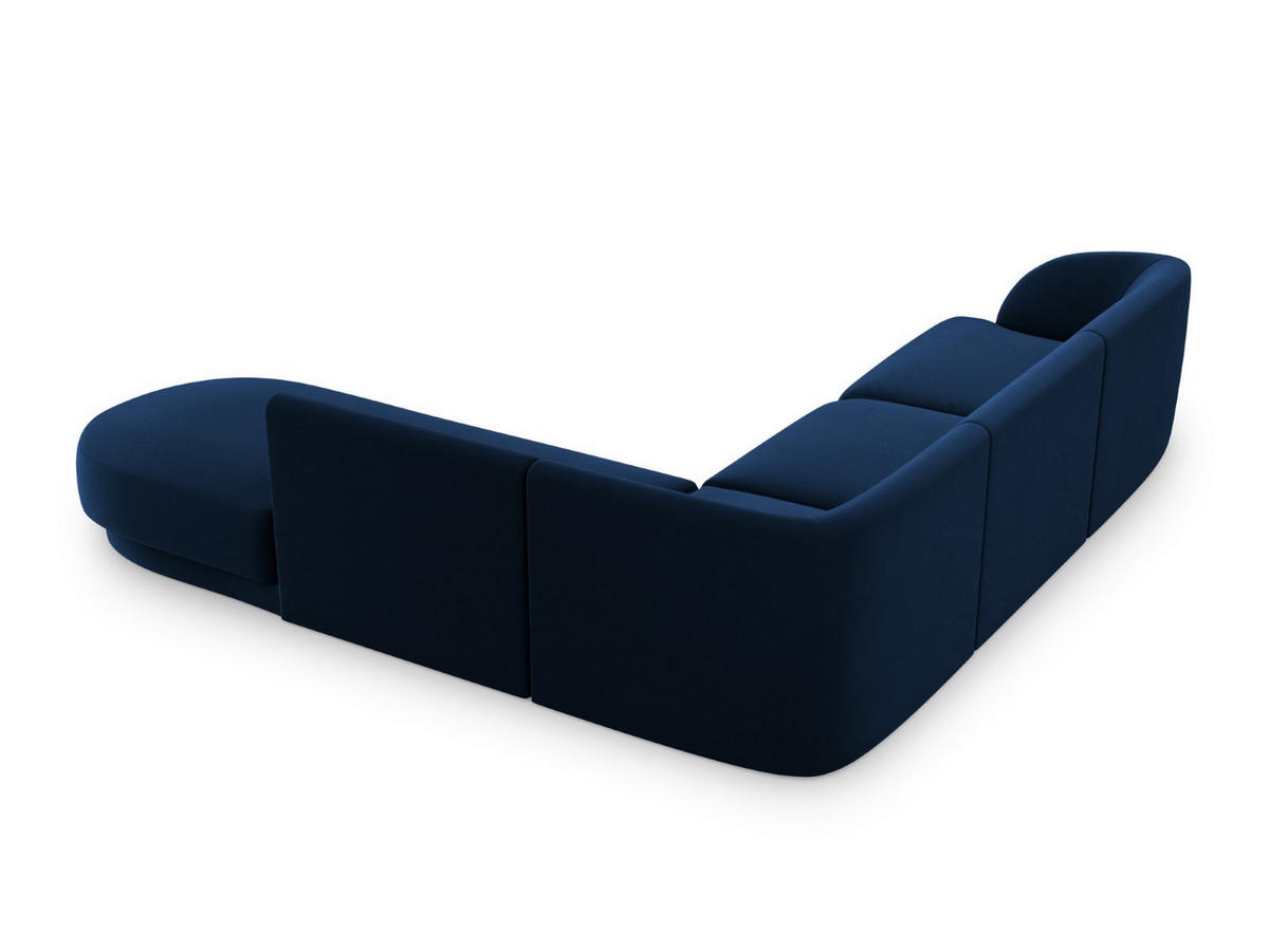 ECKSOFA rechts Miley aus Samt königsblau 6 Sitzplätze - Blau, Textil (248/255cm) - Micadoni