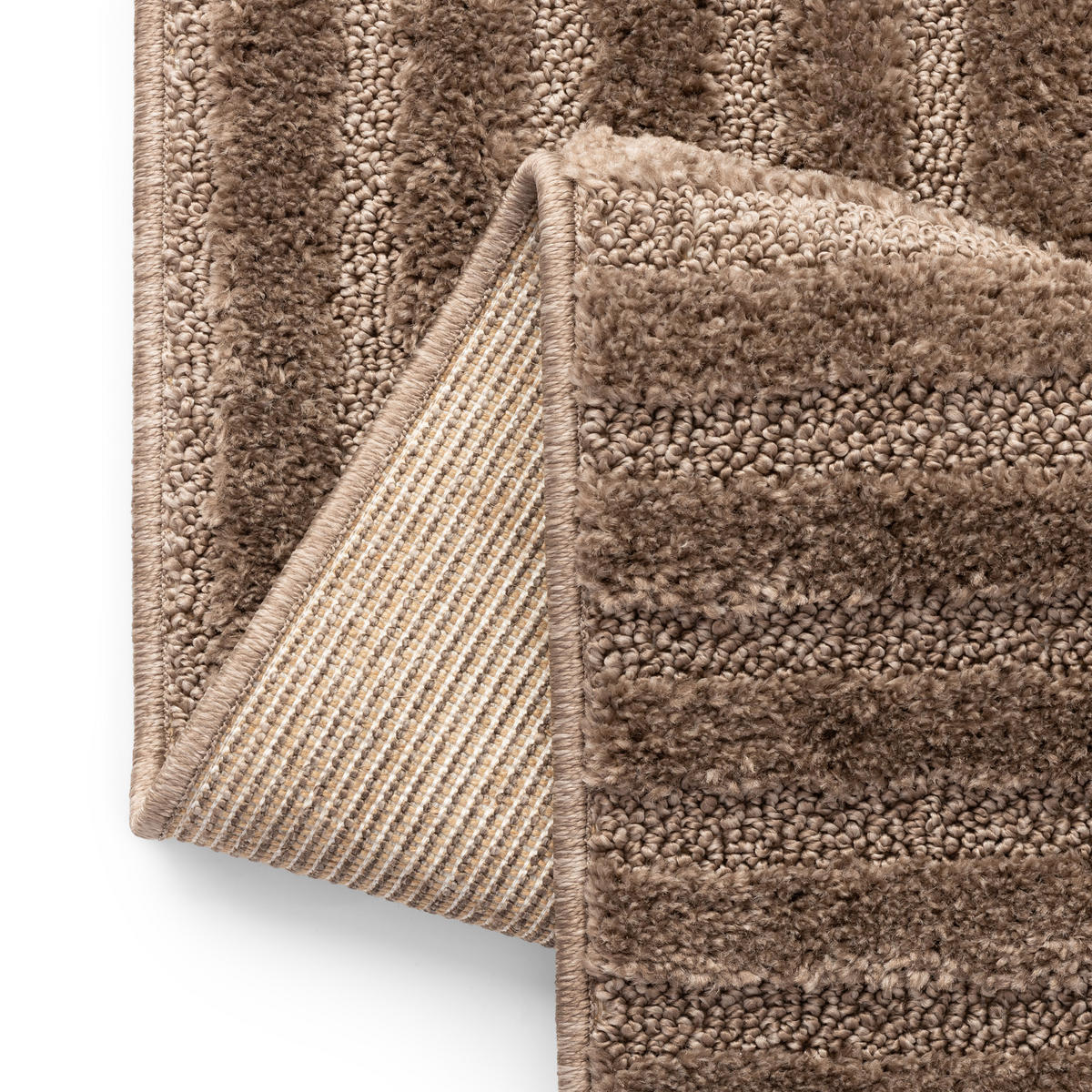 KURZFLORTEPPICH RELIEVO taupe geometrisch 3D-Struktur 200/300 cm - Taupe, Textil (200/300cm) - Tapiso