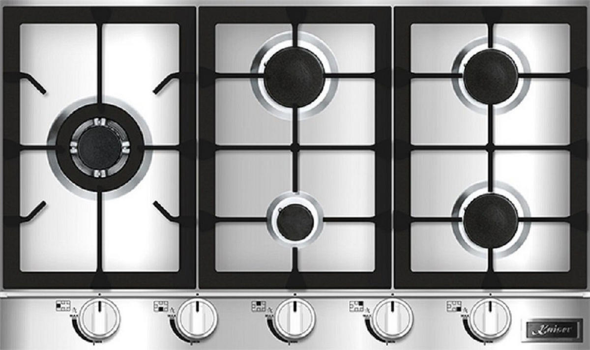 BACKOFEN-SET Einbau-Backofen 60 cm EH 6339+KG 9357 Gas-Kochfeld 90 cm - Silberfarben, Metall (59.4/59.4/57.5cm) - Kaiser Küchengeräte