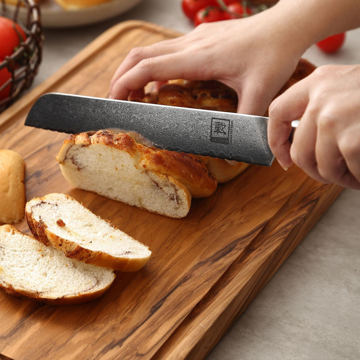 BROTMESSER 20 cm - Ahornfarben, Holz/Metall (33cm) - Zayiko