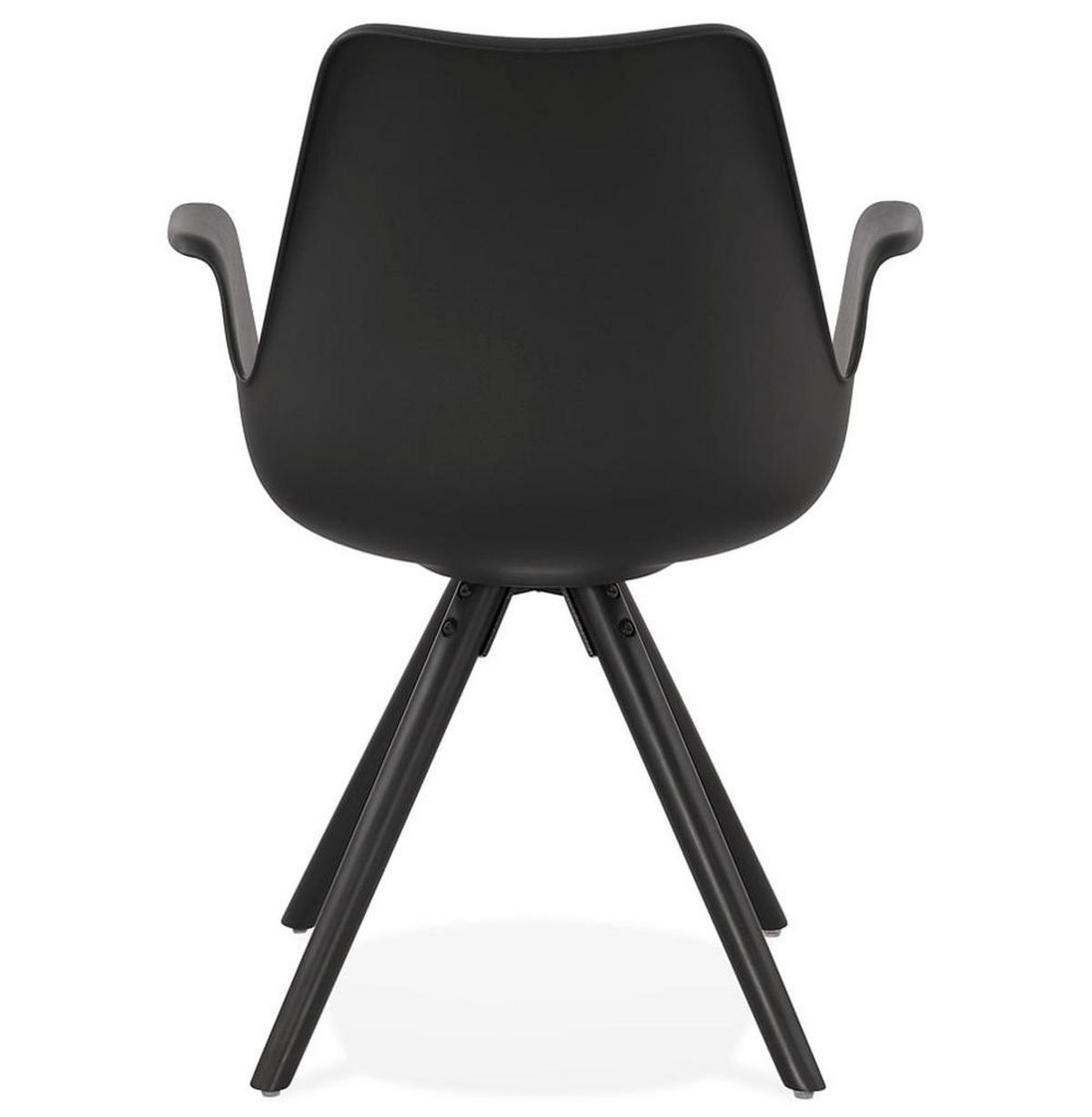 ESSZIMMERSTUHL Kunststoff und Holz im Skandinavischen Stil, Schwarz 58,5x50x82 cm - Schwarz, Kunststoff/Buchenholz (50/82/59cm) - KADIMA DESIGN