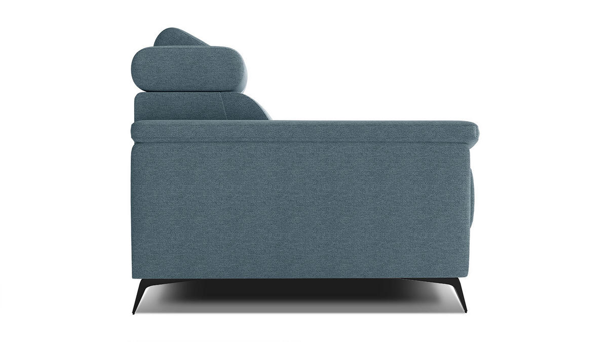 SOFA TAUNUS 2-Sitzer, hellblau - Schwarz/Hellblau, Holzwerkstoff/Textil (141/80/102cm) - Courtois Laville