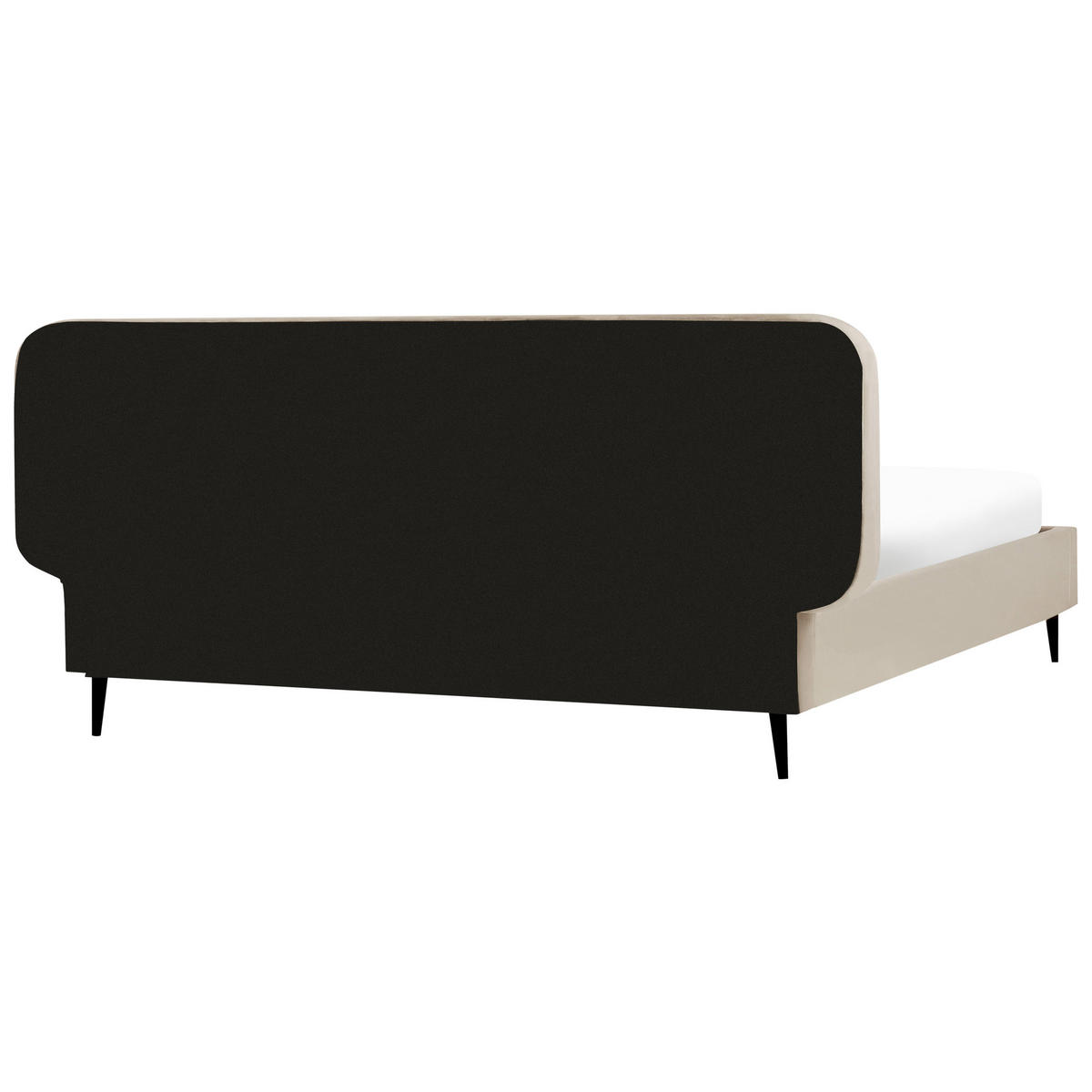 BETT mit Lattenrost 180/200 cm Taupe Brin - Taupe/Schwarz, Textil (180/200cm) - Beliani