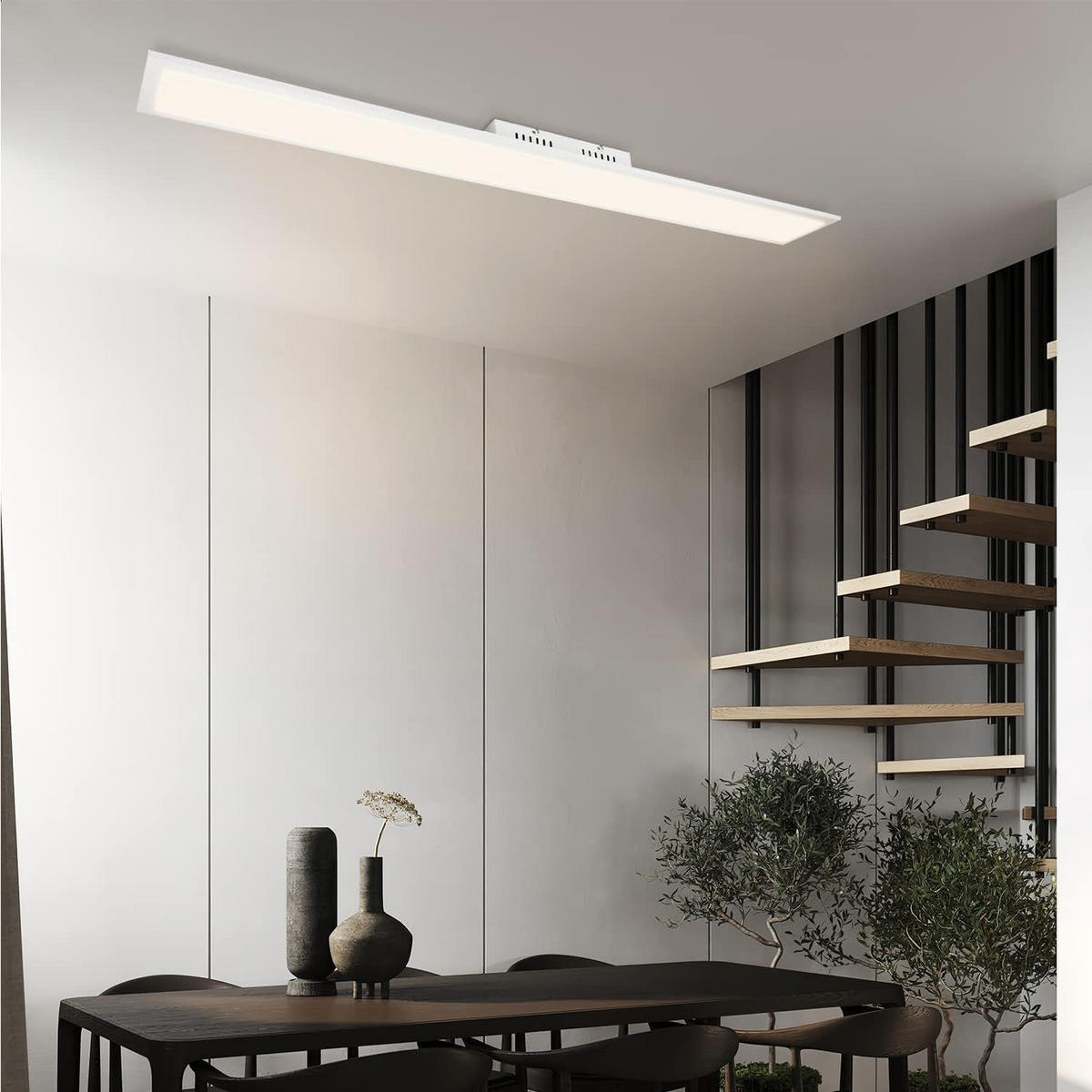 LED-DECKENLEUCHTE Oswald 120/15/1 cm - Weiß, Metall (120/15/1cm) - Nettlife
