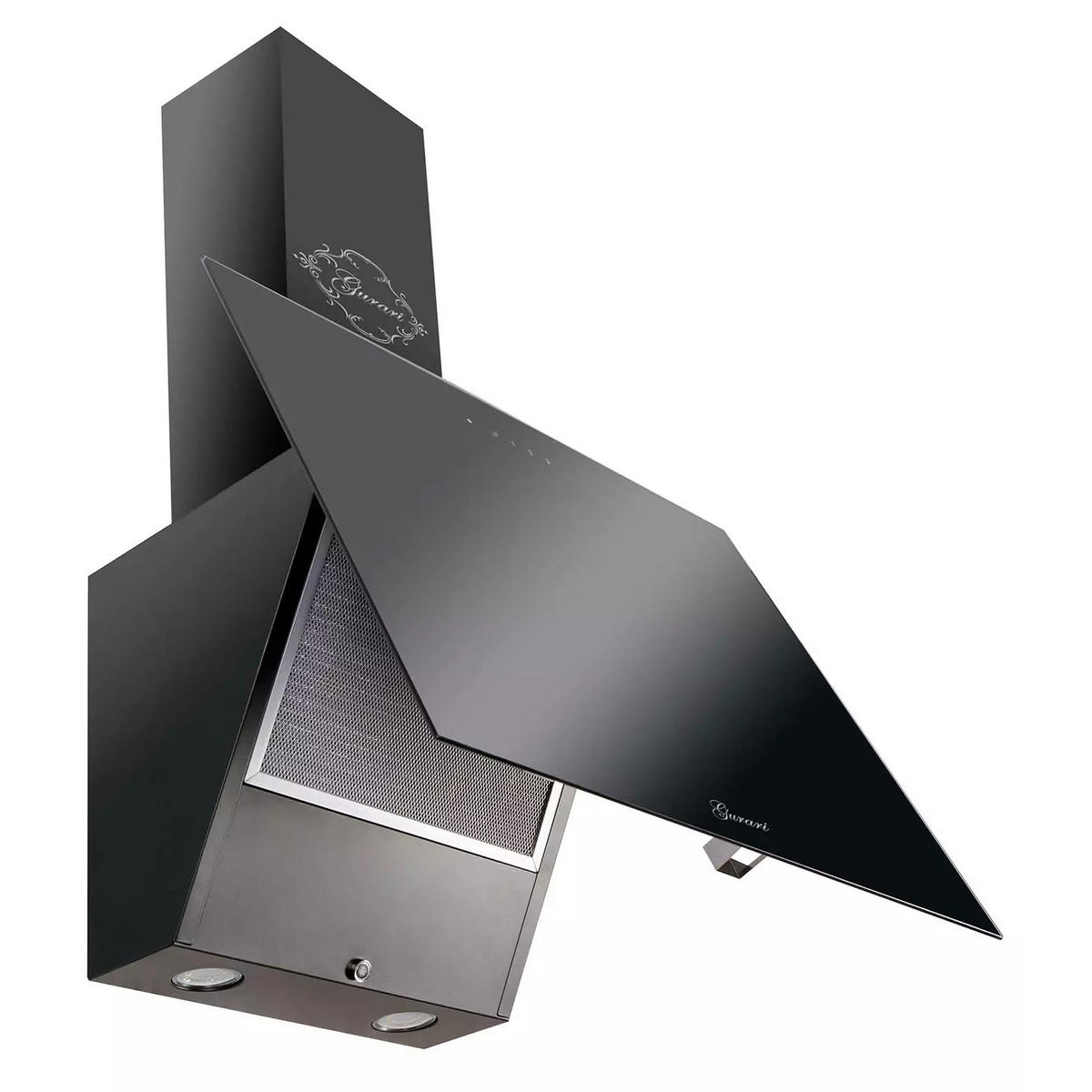 DUNSTABZUGSHAUBE GCH D 286 BL 6 PRIME + Umluftset, 60 cm Schwarz Glas - Schwarz, Glas (60/38.5/38cm) - Gurari