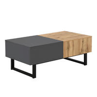 COUCHTISCH ausziehbar in Holz & Anthrazit - Eichefarben, Holzwerkstoff (55/100/40cm) - Urban Meuble