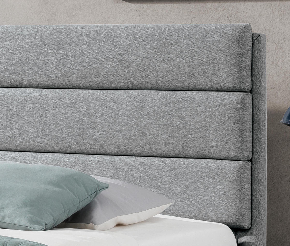 BOXBETT Sequoio 180/200 cm in Grau – mit Matratze und Topper - Schwarz/Grau, Holz/Holzwerkstoff (180/200cm) - AX Living