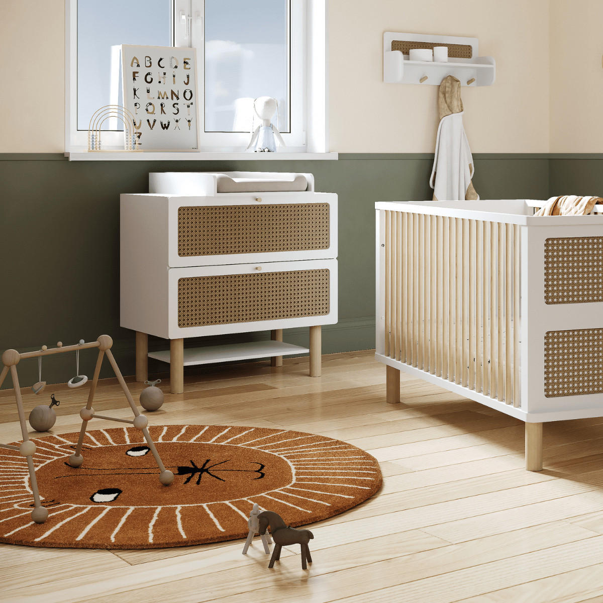 WICKELKOMMODE 2 schubladen und 1 regal - ochna 89,8/55,1/86,8 cm - Weiß, Holzwerkstoff (90/86.8/55cm) - Habitat Garten