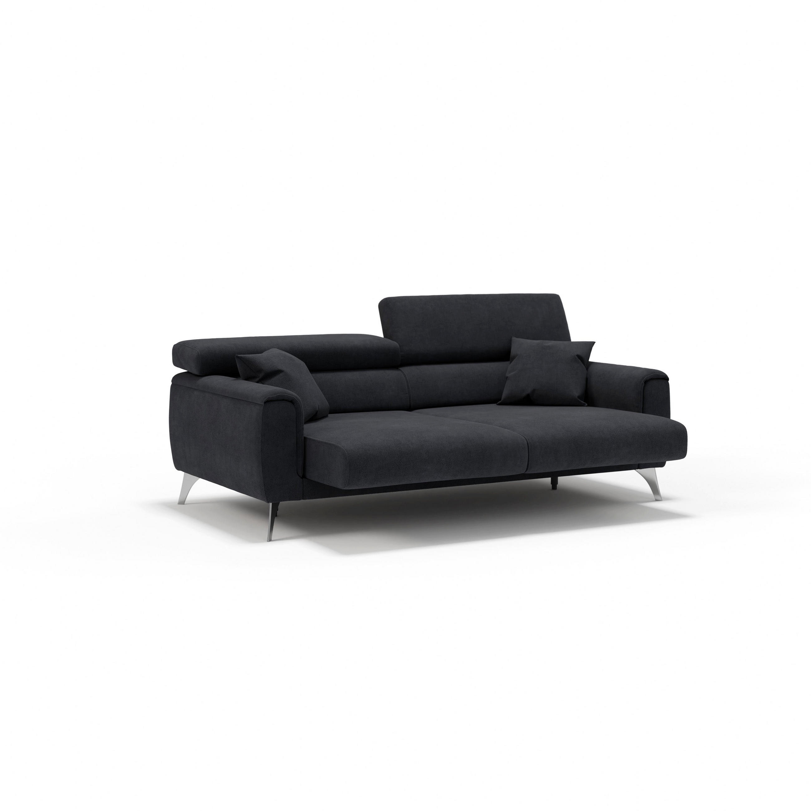 Thumbnail - Divani.store Linearsofa, Schwarz, Textil, 169x73x102 cm, Wohnzimmer, Sofas & Couches, Sofas