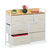 KOMMODE - Beige/Weiß, Holzwerkstoff/Kunststoff (100/85/30.5cm) - Relaxdays
