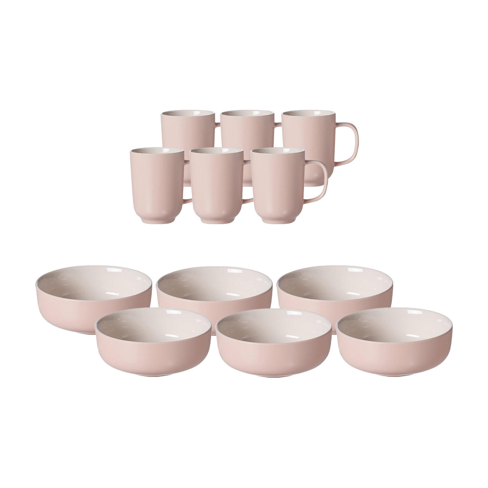 BRUNCHSET Jasper rosa 12er Set - Robinienfarben, Keramik (1/1/1cm) - Ritzenhoff Breker