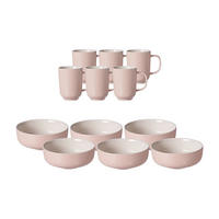 BRUNCHSET Jasper rosa 12er Set - Robinienfarben, Keramik (1/1/1cm) - Ritzenhoff Breker