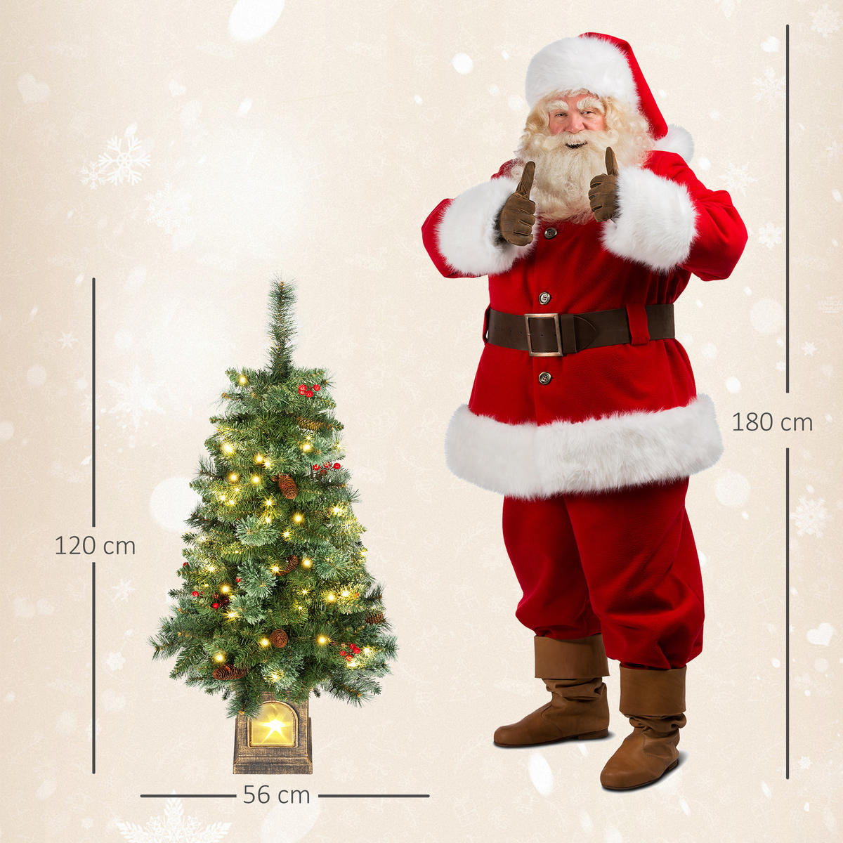 WEIHNACHTSBAUM DE-41551 100 LED, 8 Modi, 120 cm - Grün, Kunststoff (120cm) - ComfortXL