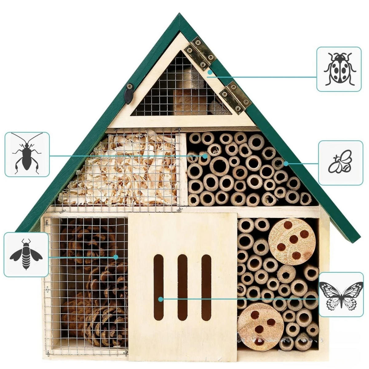 INSEKTENHOTEL 24/9.3/27.3 cm - Multicolor, Holz (9.3/27.3/24cm) - Authentics