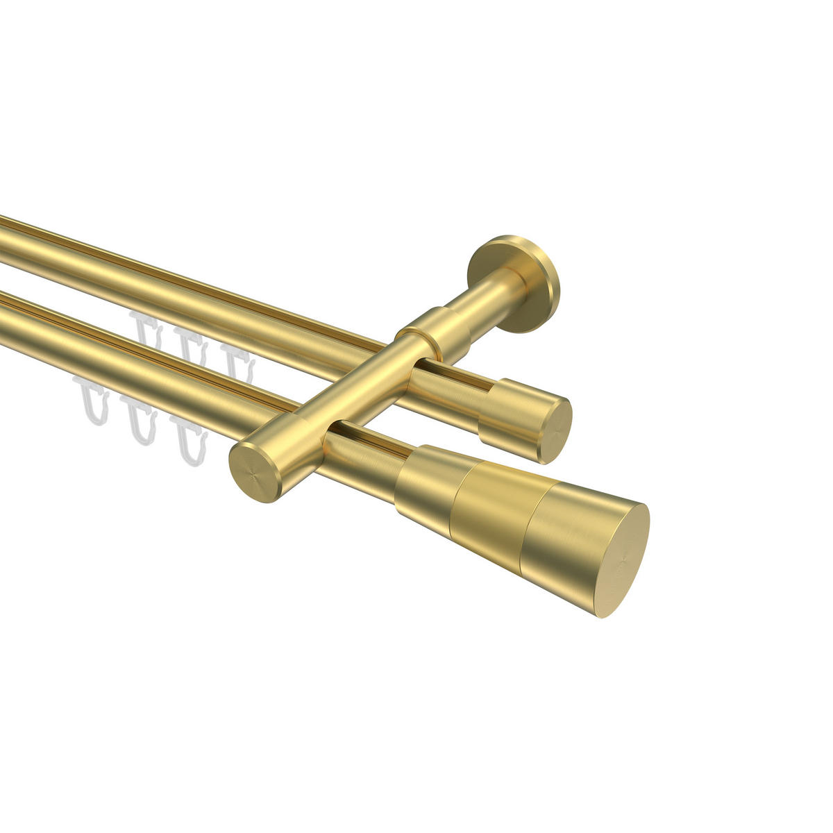 INNENLAUF-GARDINENSTANGEN-SET Prestige Tanara 100 cm, 2-läufig, 20 mm Ø Messing-Optik - Messingfarben/Goldfarben, Metall (100cm) - INTERDECO
