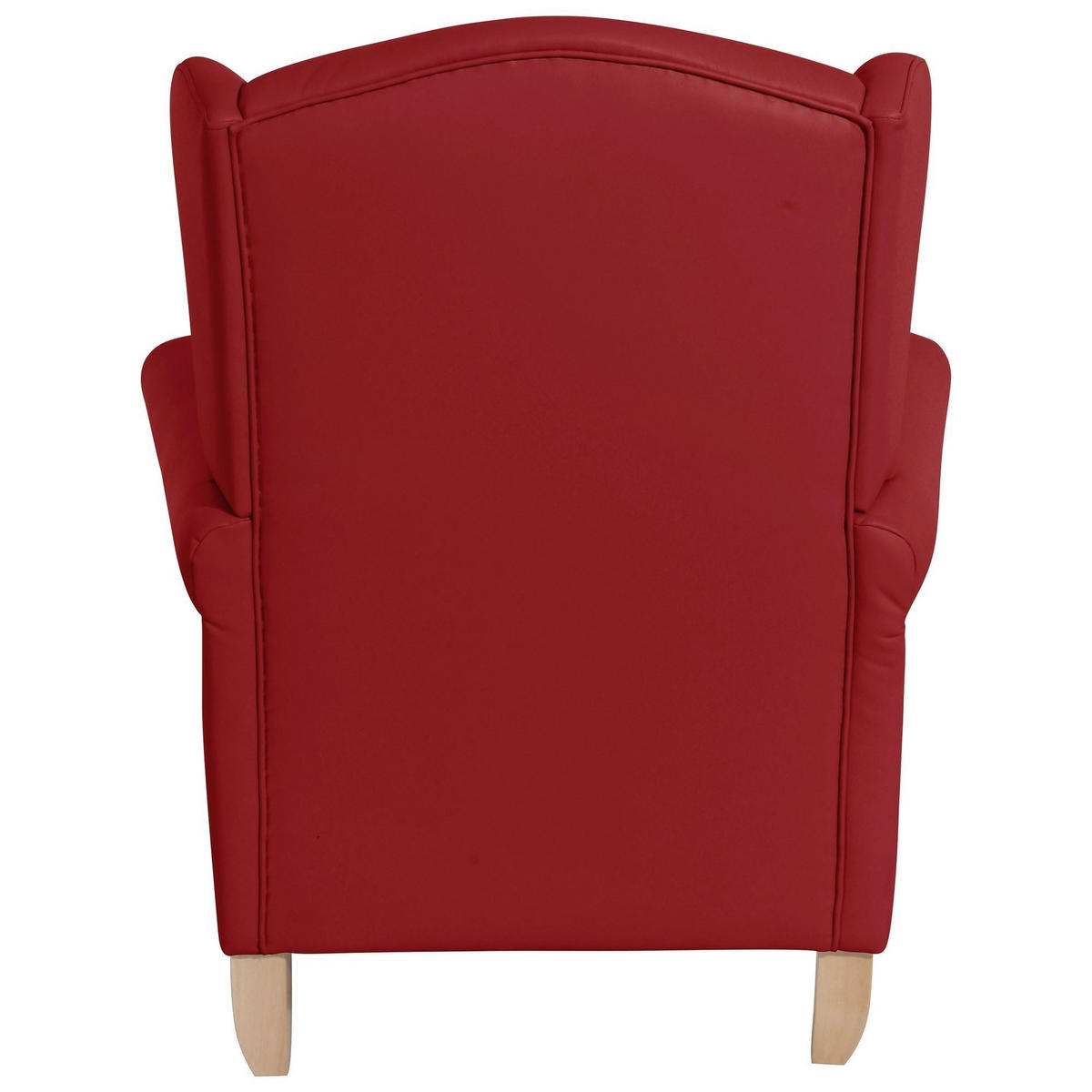 OHRENSESSEL Katria Bezug Kunstleder Buche natur / chili - Dunkelrot, Kunststoff (88/108/84cm) - 58aufmkessel