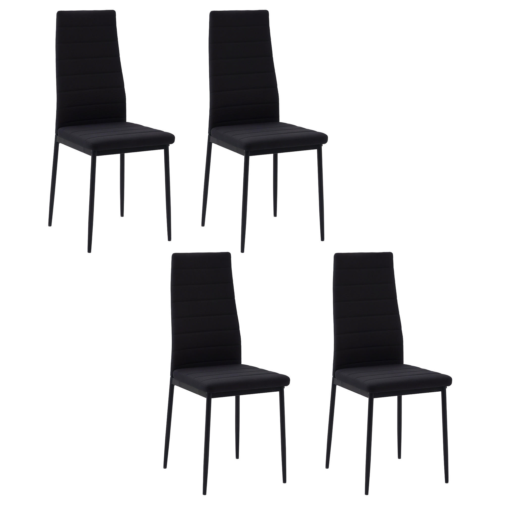 STÜHLE Schwarz 4 Stück - Schwarz, Textil (41/97/50cm) - GiPP