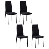 STÜHLE Schwarz 4 Stück - Schwarz, Textil (41/97/50cm) - GiPP