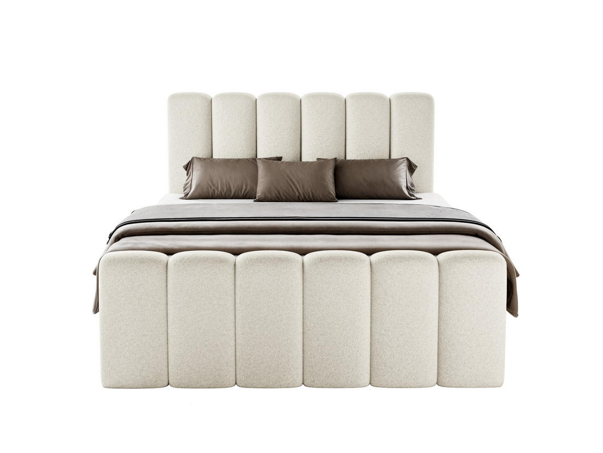 BOXBETT Nola mit Topper Creme 160x200 - Creme, Textil (160/200cm) - Luxkor24