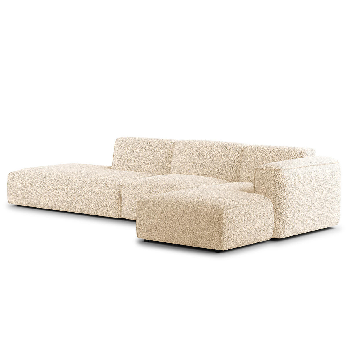 ECKSOFA mit Chaiselongue - Beige/Schwarz, Kunststoff/Textil (290/173cm) - home24