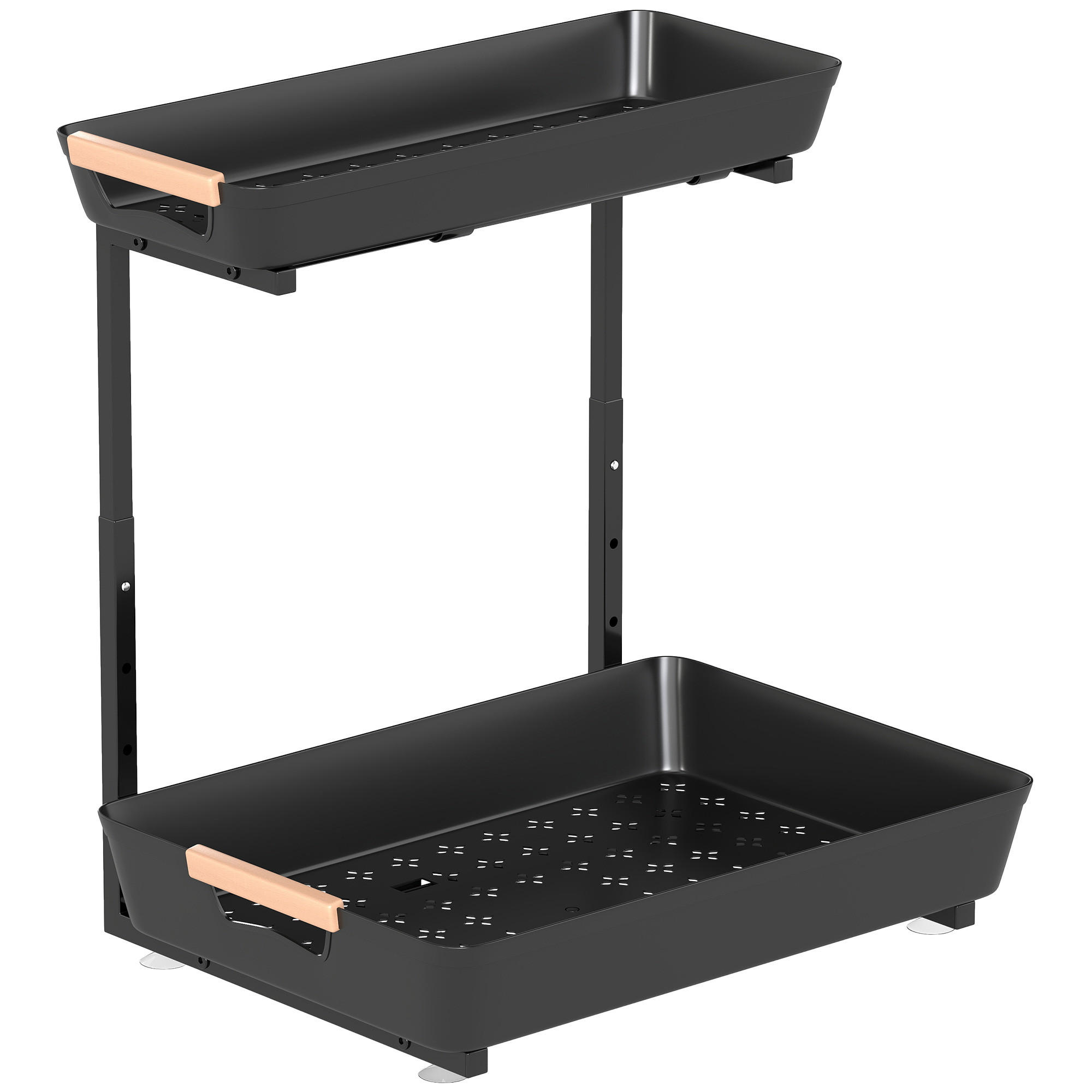 KÜCHENREGAL Metall Kunststoff Schwarz - Schwarz, Metall (30/42/40cm) - HOMCOM