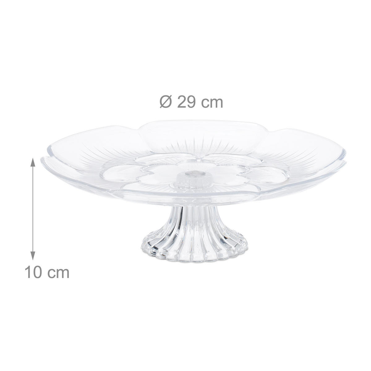 TORTENPLATTE - Transparent, Kunststoff (29/10/29cm) - Relaxdays