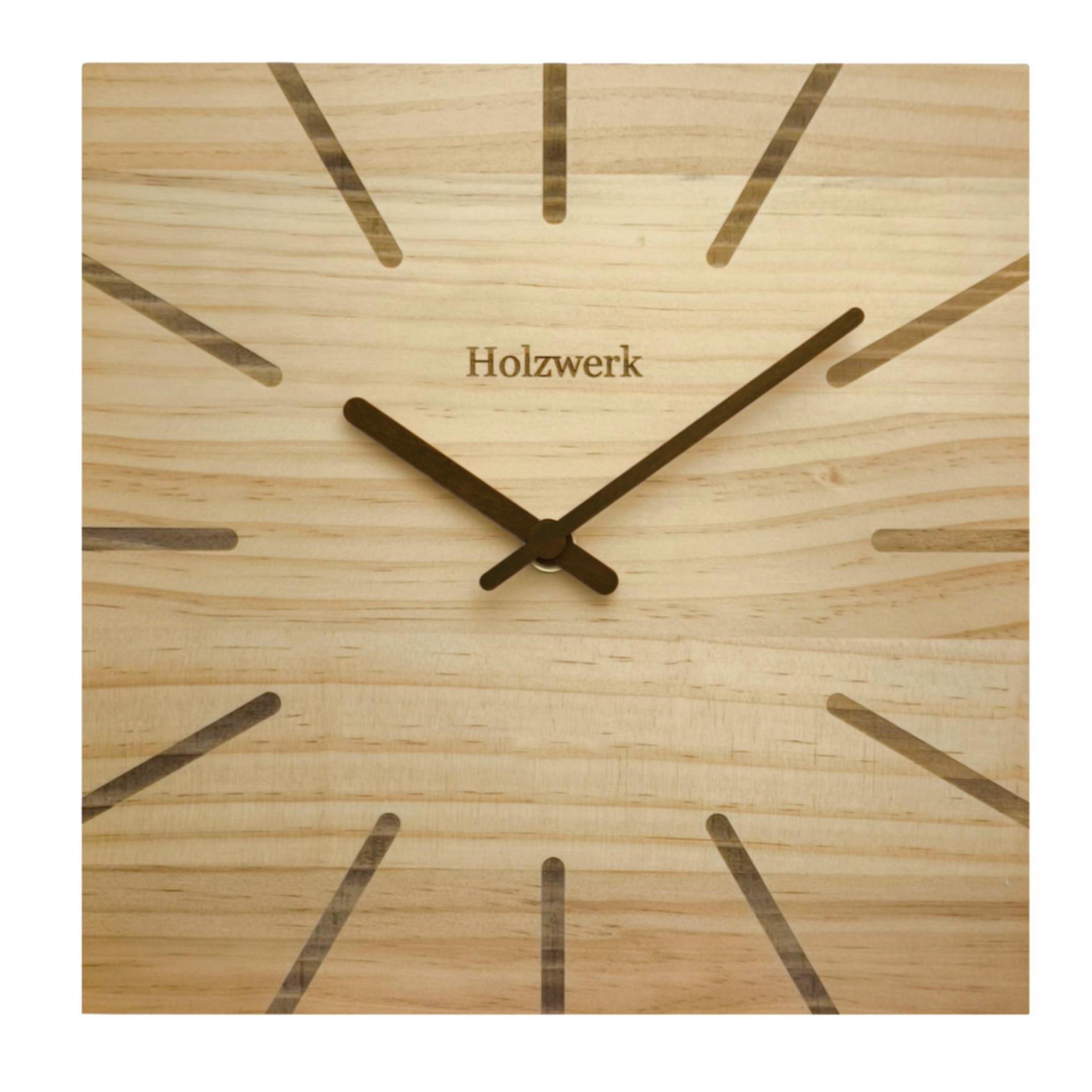 Holzwerk Wanduhr Beige 25x25x2 cm