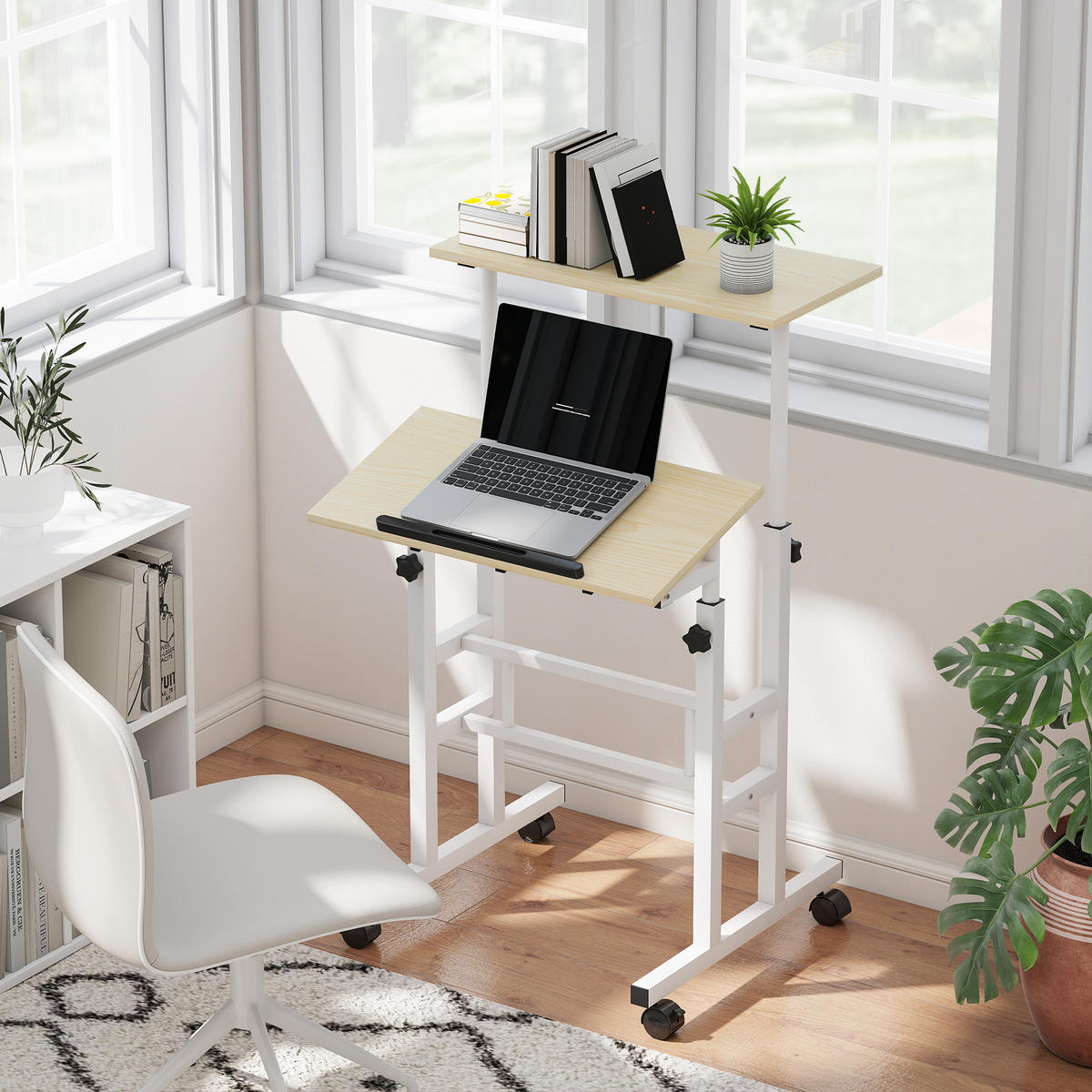 LAPTOPTISCH DE-14912 mit Höhenverstellung Natur - Naturfarben, Metall (60/60/120cm) - ComfortXL