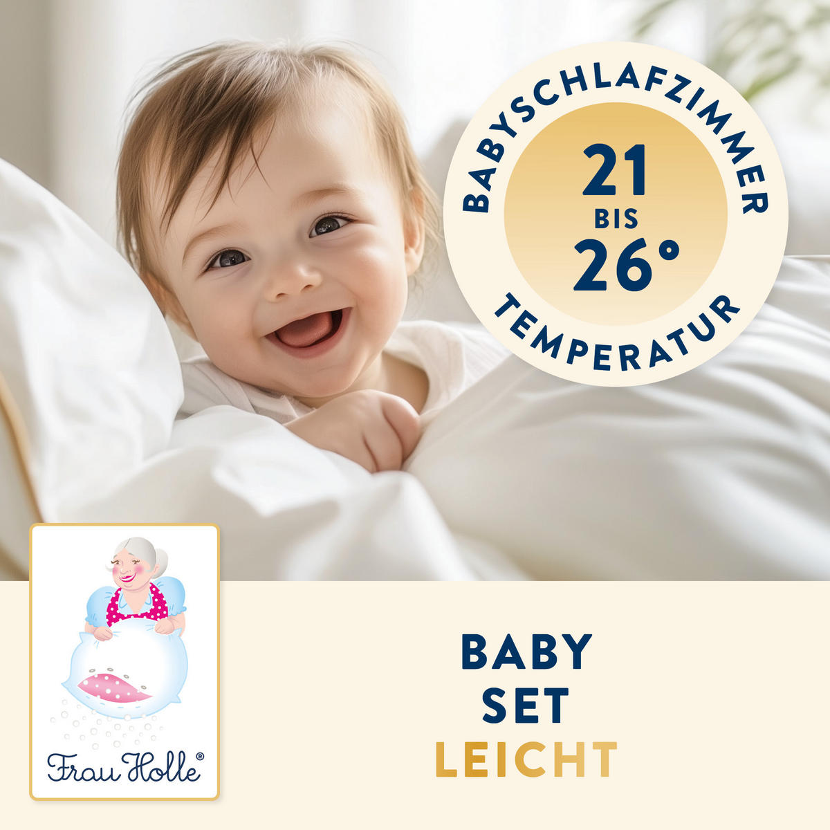 BETTDECKE-KISSEN-SET BABY Gänsedaunen leicht - Weiß, Naturmaterialien/Textil (80/80cm) - Frau Holle