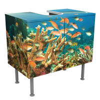 WASCHBECKENUNTERSCHRANK Korallenriff 60/55/35 cm - Multicolor, Holzwerkstoff (60/55/35cm) - Bilderwelten