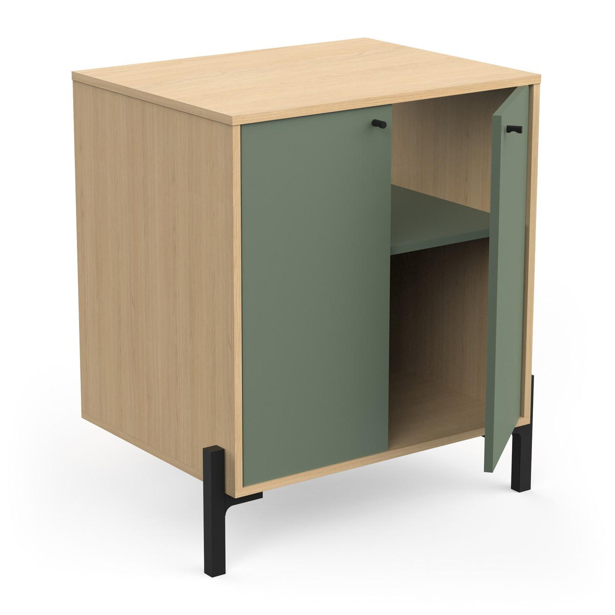 WASCHTISCHUNTERSCHRANK 2 Türen - Elisa - 69/50/77 cm - Grün, Holzwerkstoff (49.8/77.5/69.2cm) - Calicosy