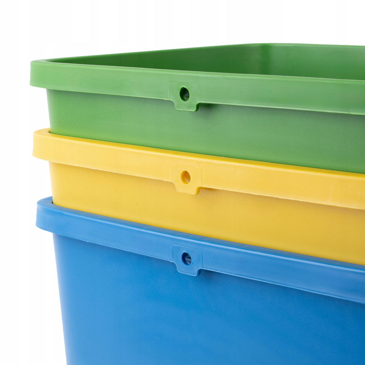 ABFALLBEHÄLTER-SET 3x12L - Blau/Gelb, Kunststoff (18/33cm) - KADAX