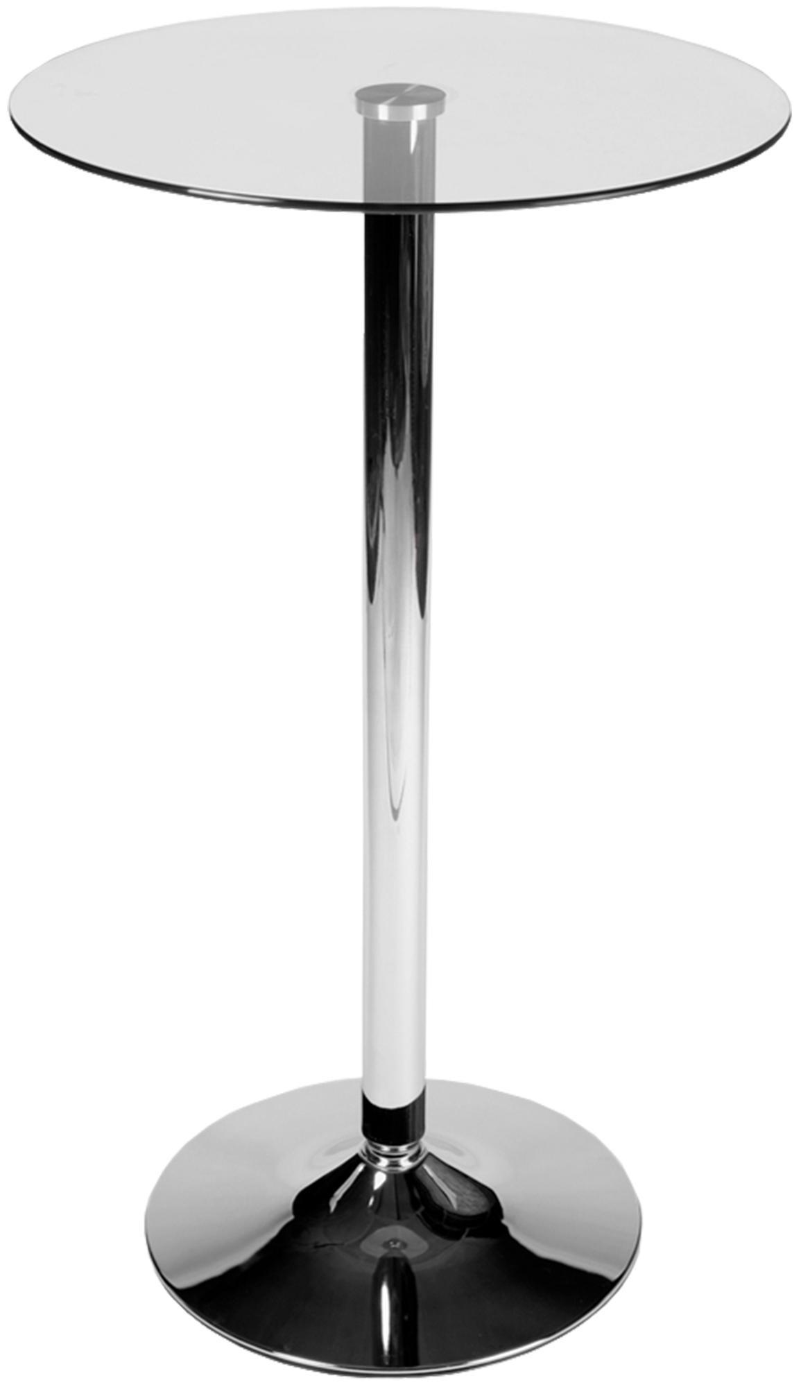 STEHTISCH rund 60 cm Glas klarglas - Klar, Glas/Metall (60/60/105cm) - CLP