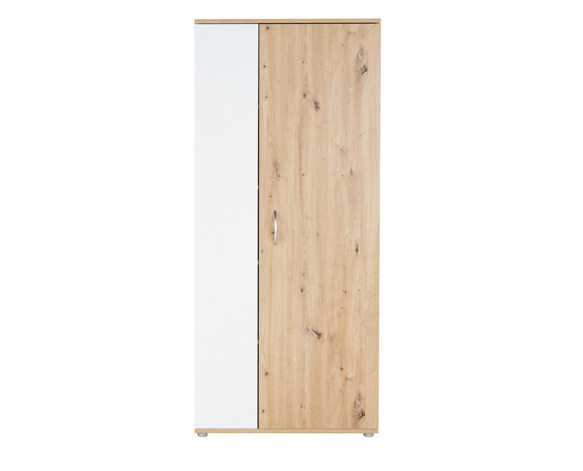 MEHRZWECKSCHRANK 70/159/35 cm Weiß Artisan Oak - Silberfarben/Eiche Artisan, Holzwerkstoff/Kunststoff (70/159/35cm) - arthur berndt