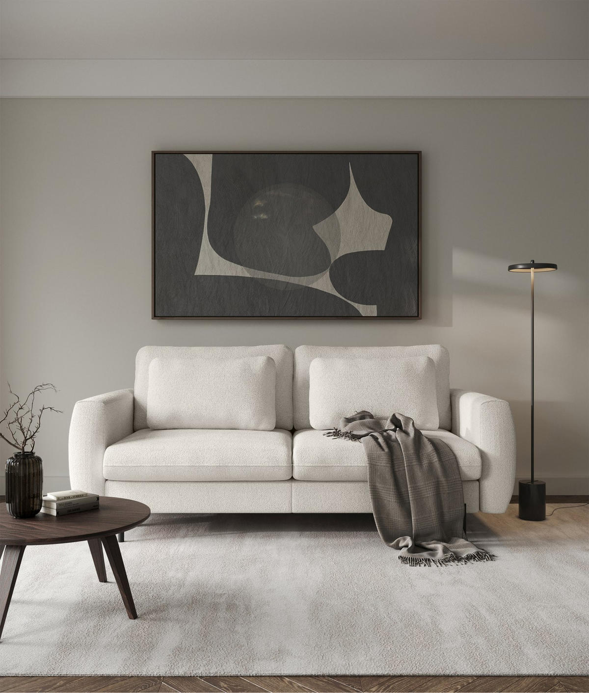 SOFA Rane Cremeweiß mit Schlaffunktion - Creme/Schwarz, Textil/Metall (236/90/102cm) - Selsey