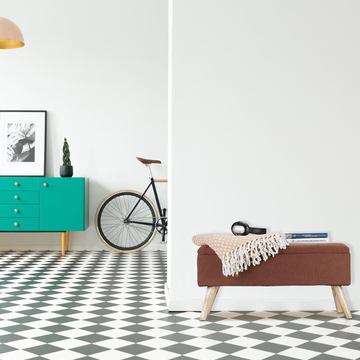 SITZBANK - Schwarz, Holz/Holzwerkstoff (79.5/39.5/39.5cm) - Relaxdays