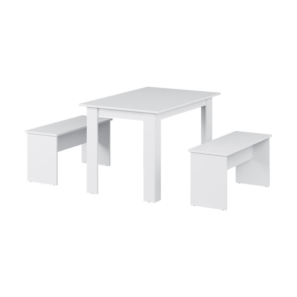 Vicco JÍDELNÍ STŮL SESTAVA Sentio Bílá 112 x 73.6 cm se 2 lavicemi