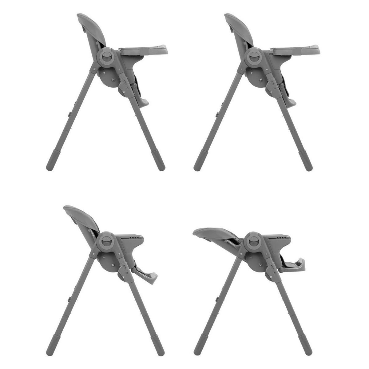 HOCHSTUHL Comfy grau höhenverstellbar, Gurt, Doppeltablett - Grau, Kunststoff (53/104/76cm) - Kikka boo